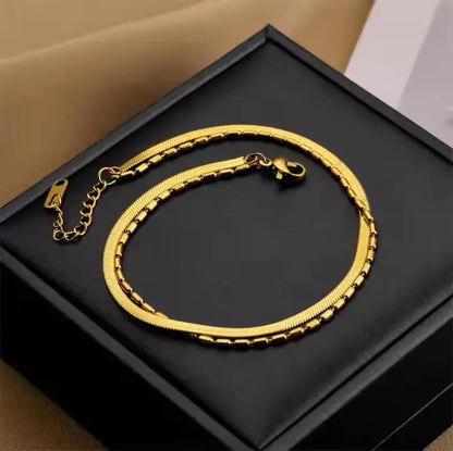 Elise – Pulsera Doble Cadena Estilo Minimalista