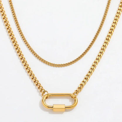 Naia – Collar Geométrico de Doble Capa Elegante