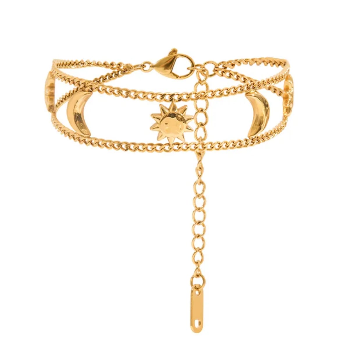 Luna – Pulsera Sol y Luna Dorada Elegante