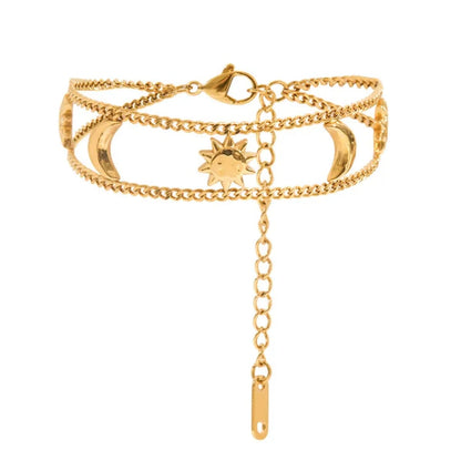 Luna – Pulsera Sol y Luna Dorada Elegante