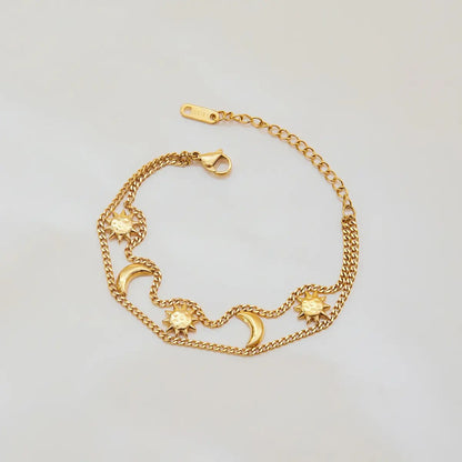 Luna – Pulsera Sol y Luna Dorada Elegante