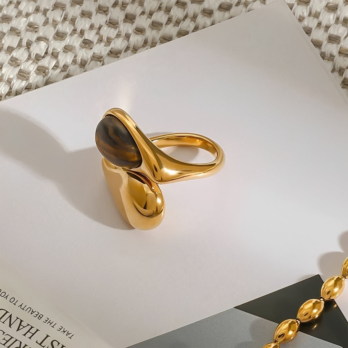 Mara – Anillo de Perla Ámbar Elegante
