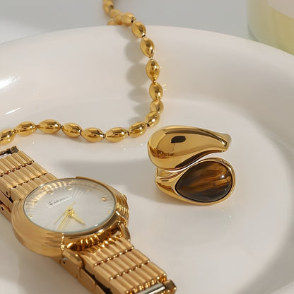 Mara – Anillo de Perla Ámbar Elegante