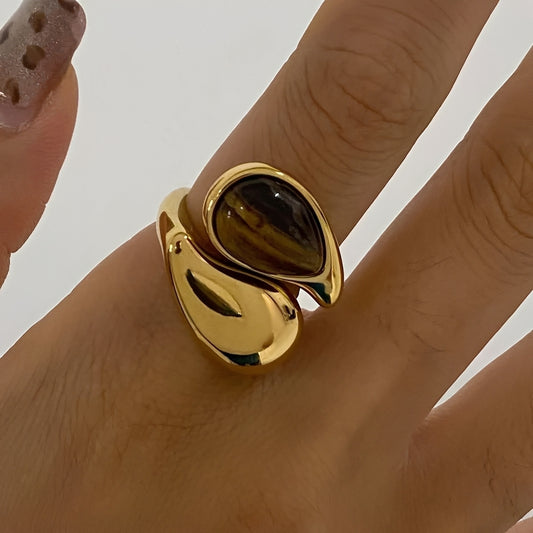 Mara – Anillo de Perla Ámbar Elegante