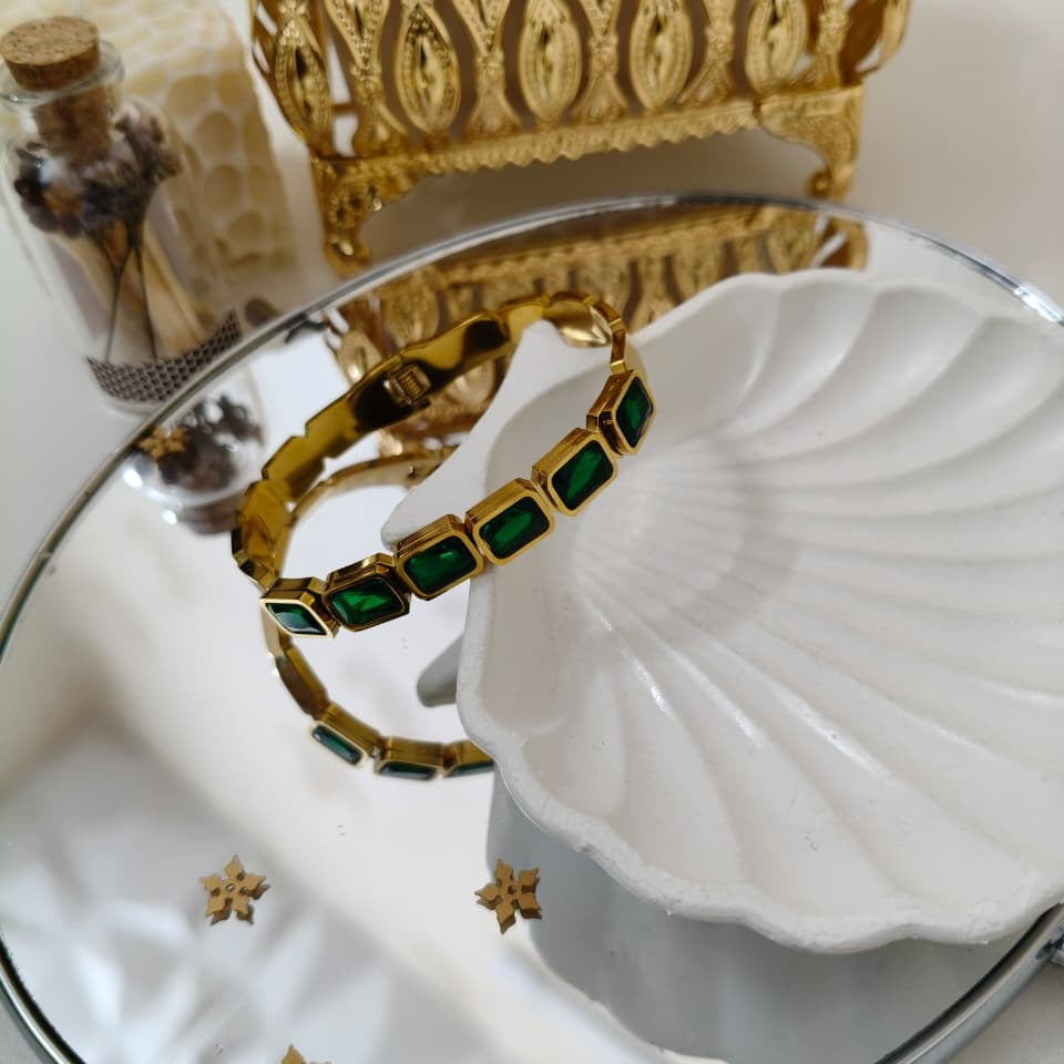 Eloisa – Pulsera de Zirconia Dorada Elegante