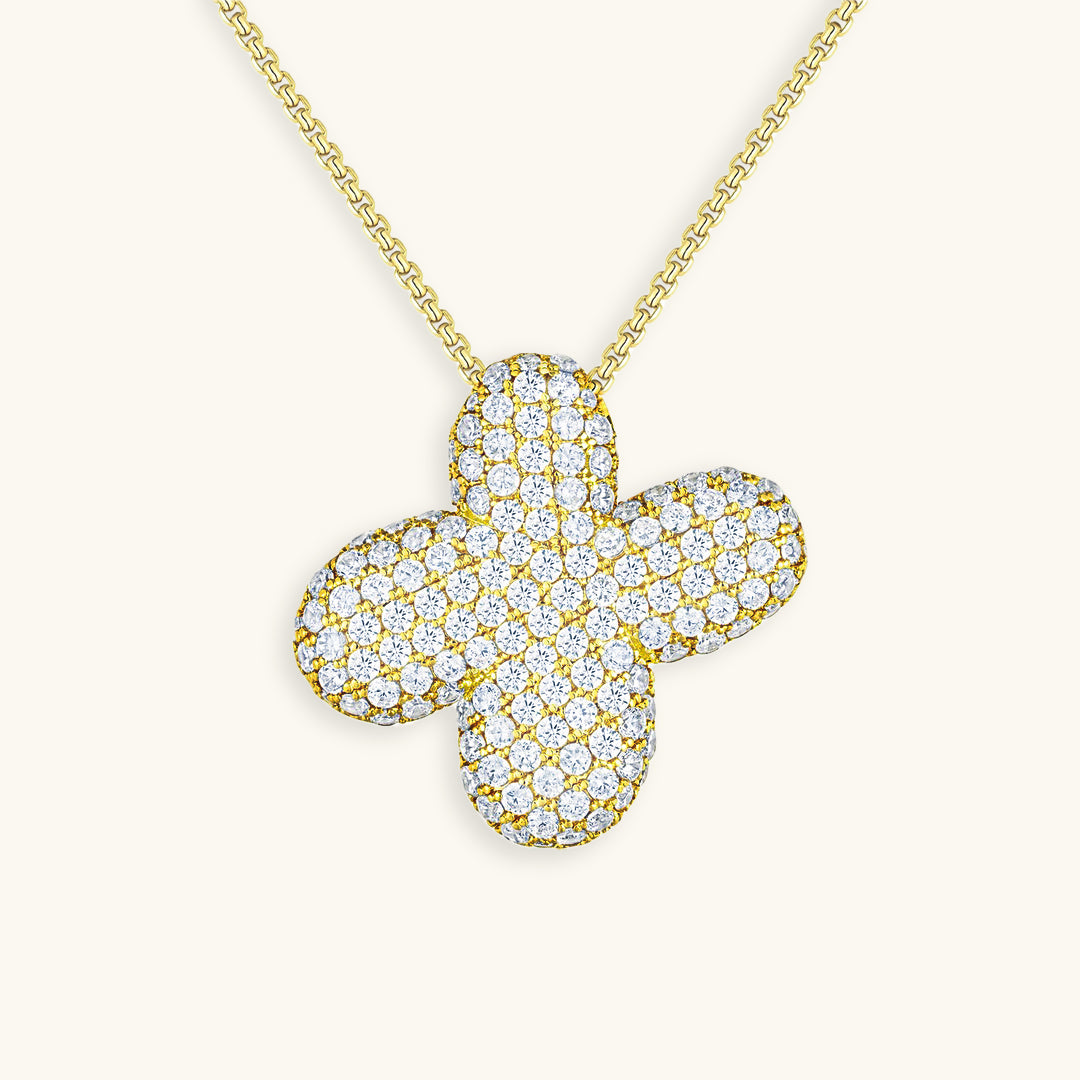 Collar de diamantes con inicial en burbuja