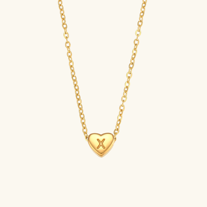 Corazón - Collar con iniciales de oro