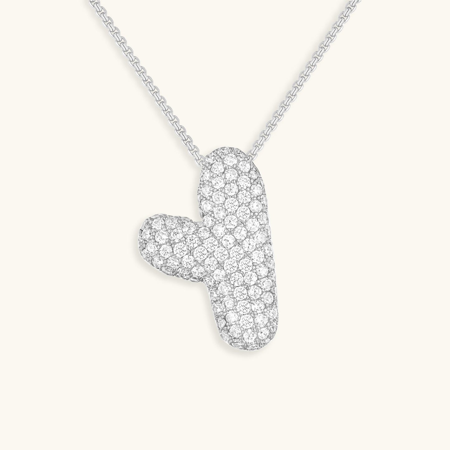 Collar de diamantes con inicial en burbuja