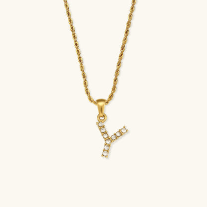 Maeve - Collar de diamantes con iniciales de letras