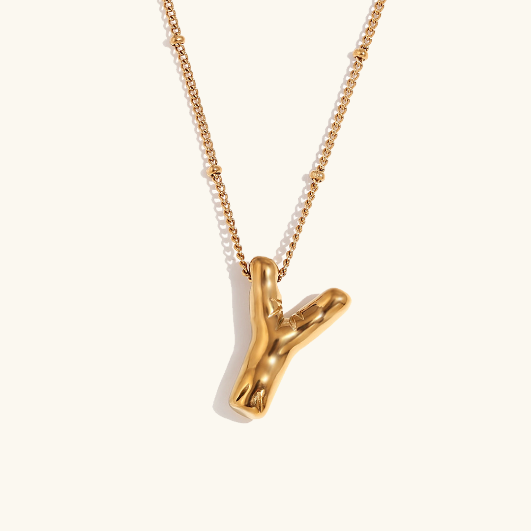 Collar de Iniciales de Oro con Bola