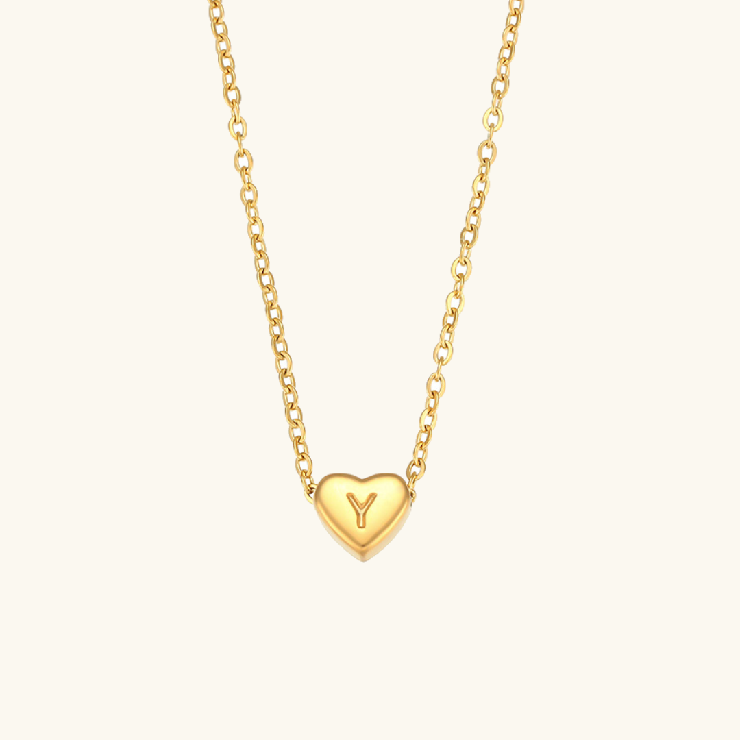 Corazón - Collar con iniciales de oro