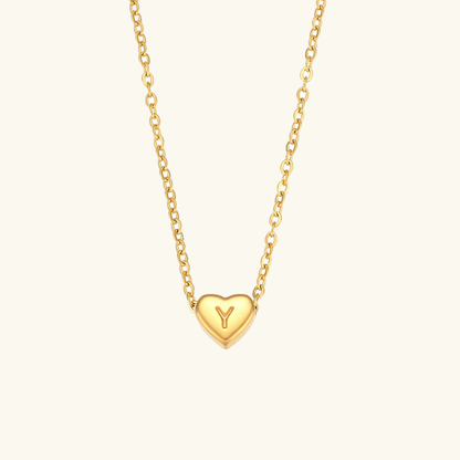 Corazón - Collar con iniciales de oro