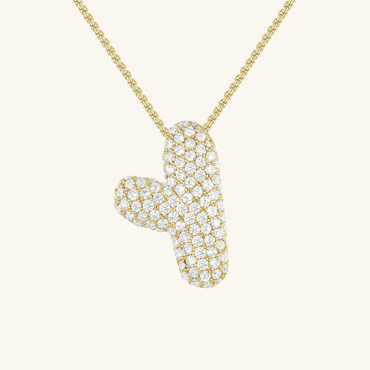 Collar de diamantes con inicial en burbuja