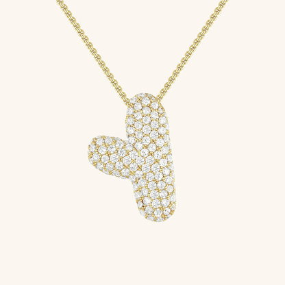 Collar de diamantes con inicial en burbuja