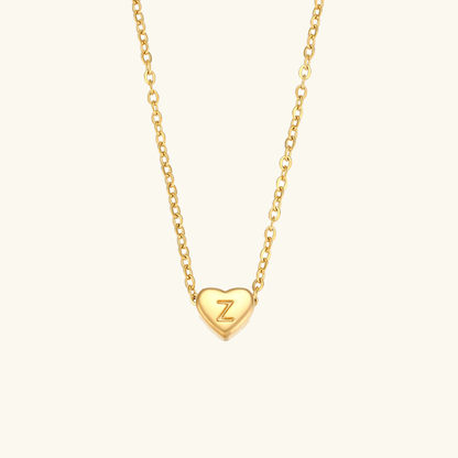 Corazón - Collar con iniciales de oro