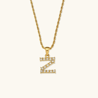 Maeve - Collar de diamantes con iniciales de letras