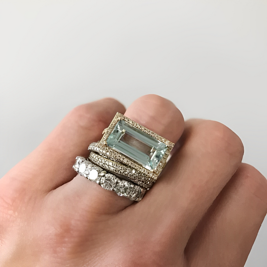 Taissa – Lote de Anillos Vintage en Plata y Vidrio Turquesa