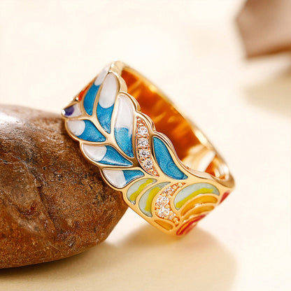 Isolde – Anillo Susurros de Flores Pintadas a Mano