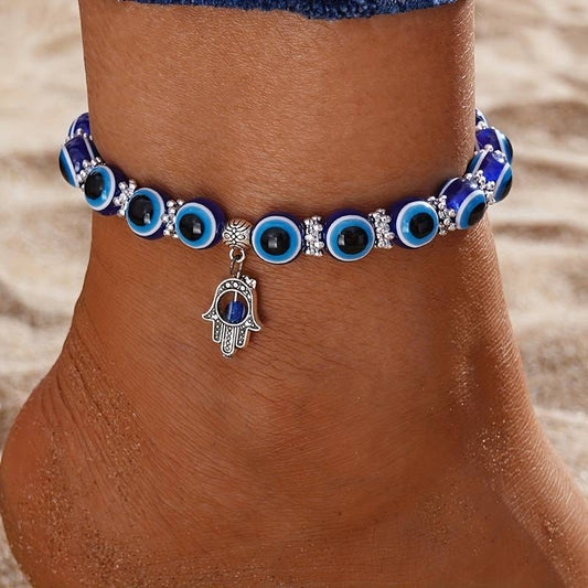 Evil Eye Ocean Style Pulsera de Tobillo - Karma y Suerte