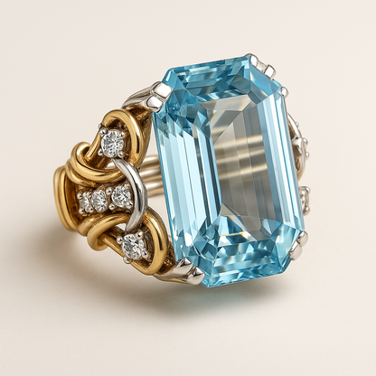 Eliane – Anillo Retro con Circonita Azul Intensa