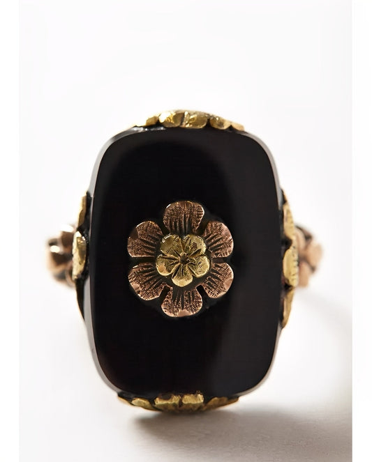 Lucie – Anillo Vintage Piedra Negra Elegante
