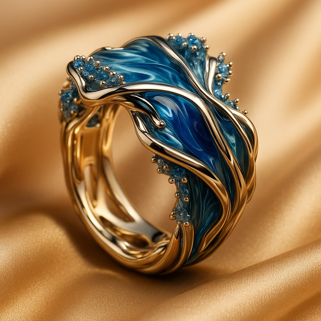 Kylie – Anillo Ola Dorada de Estilo Vintage