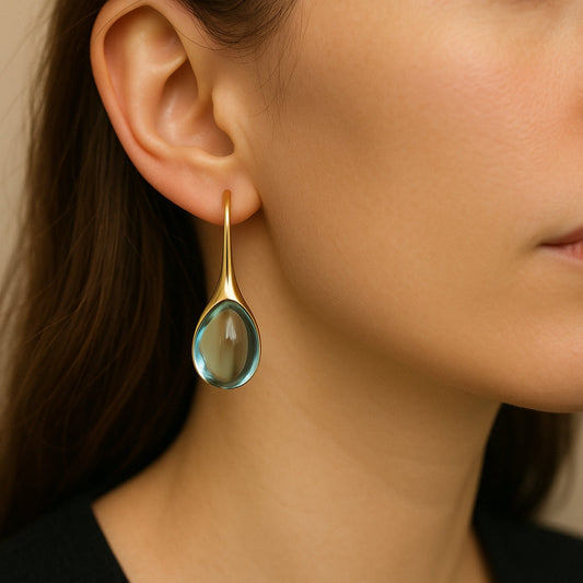 Karen – Pendientes de Cristal Dorado y Plateado
