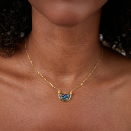 Talia – Collar Dorado Turquesa de Verano