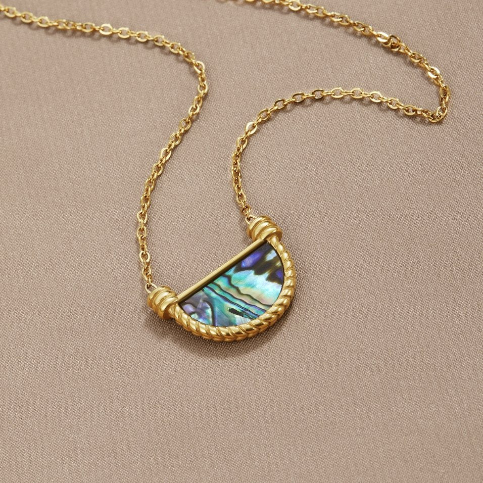 Talia – Collar Dorado Turquesa de Verano