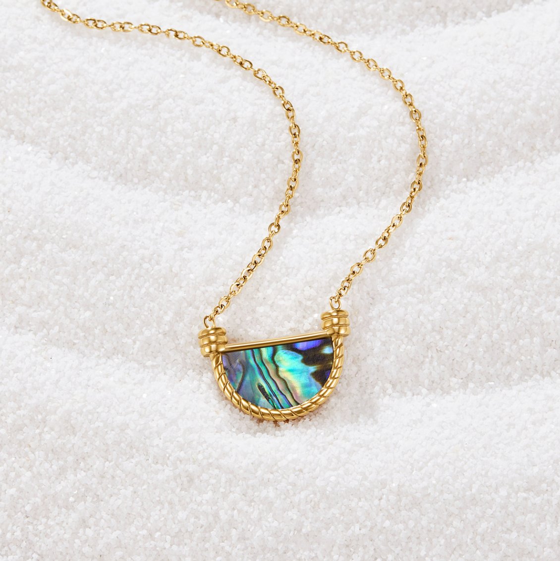 Talia – Collar Dorado Turquesa de Verano