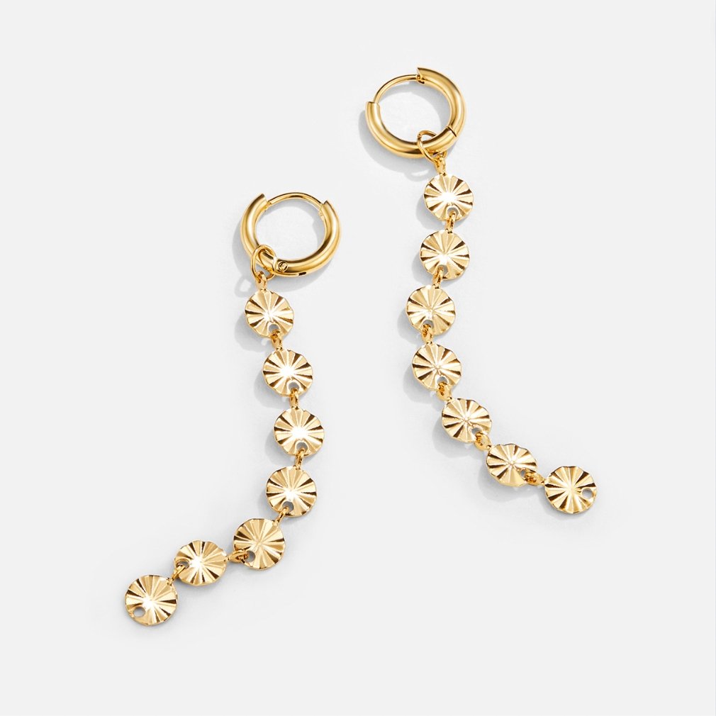 Zaya – Aretes de Disco en Oro 18K