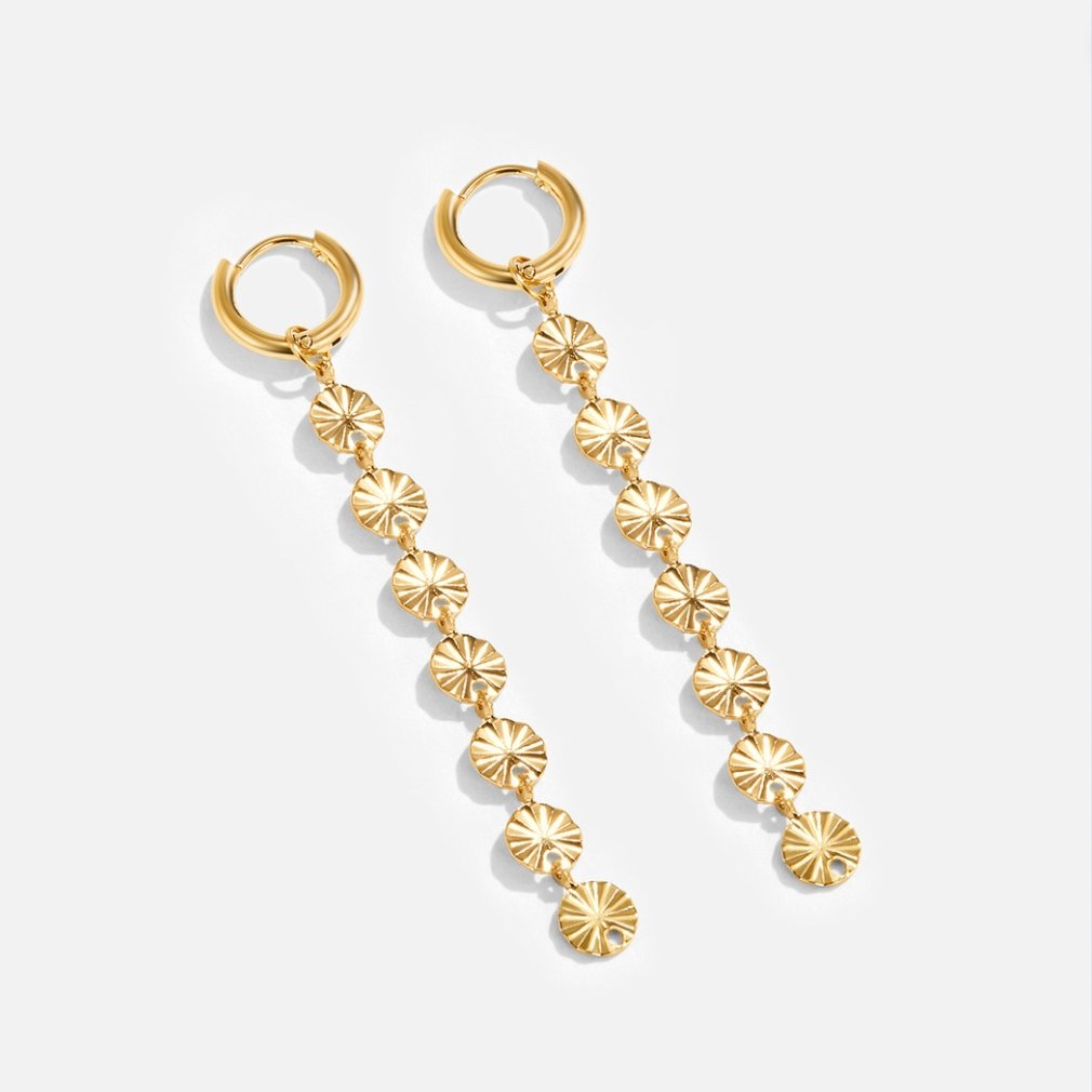 Zaya – Aretes de Disco en Oro 18K