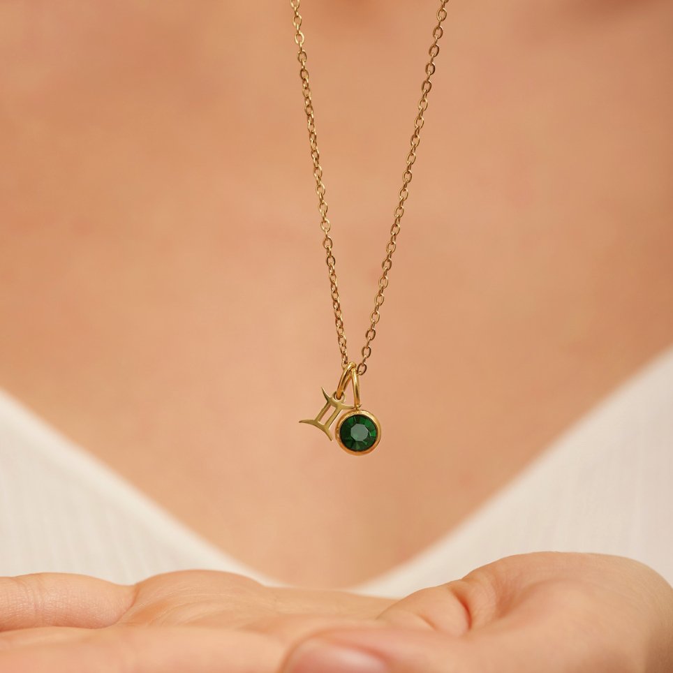 Shay – Collar zodiacal con piedra de nacimiento