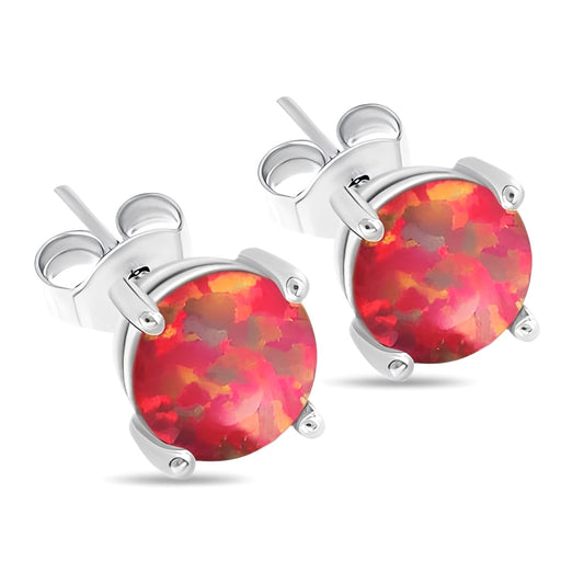Millie – Pendientes Ópalo de Fuego Naranja & Plata