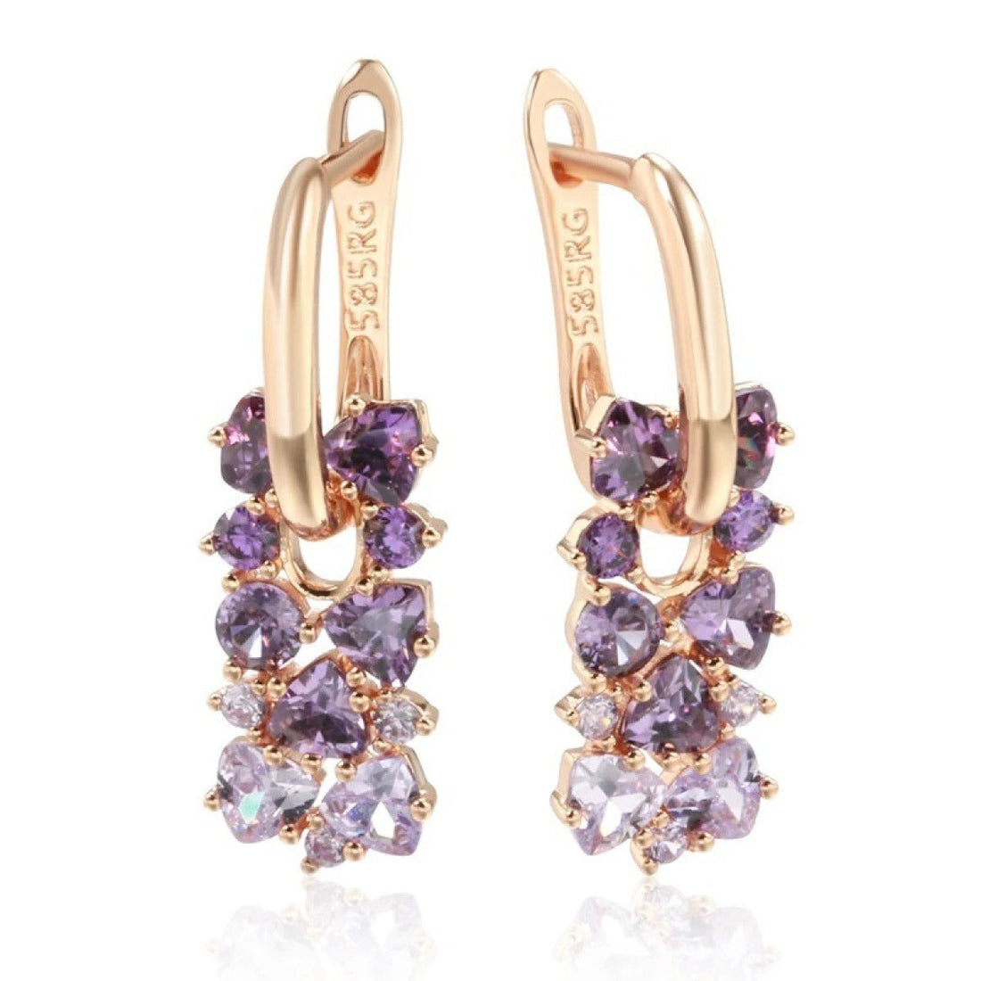 Leah - Pendientes Elegantes Morados