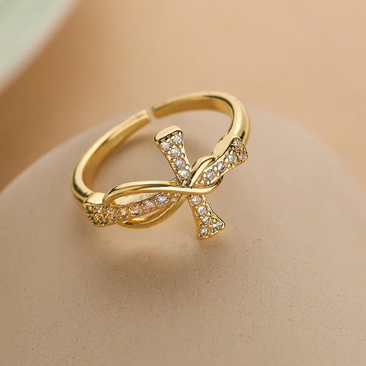 Eliane – Anillo Cruz Cristiana en Circonio para Mujer