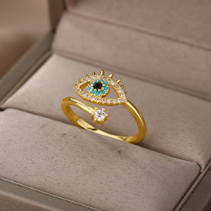 Amaris – Anillo Protector Ojo Azul y Diamante