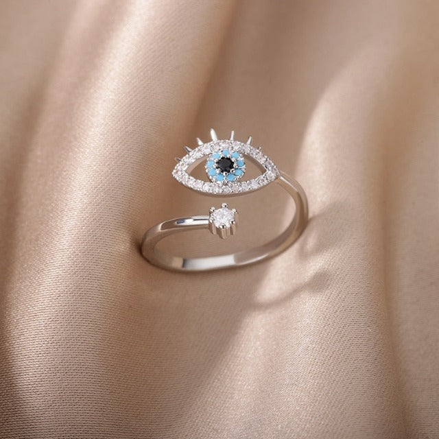 Amaris – Anillo Protector Ojo Azul y Diamante
