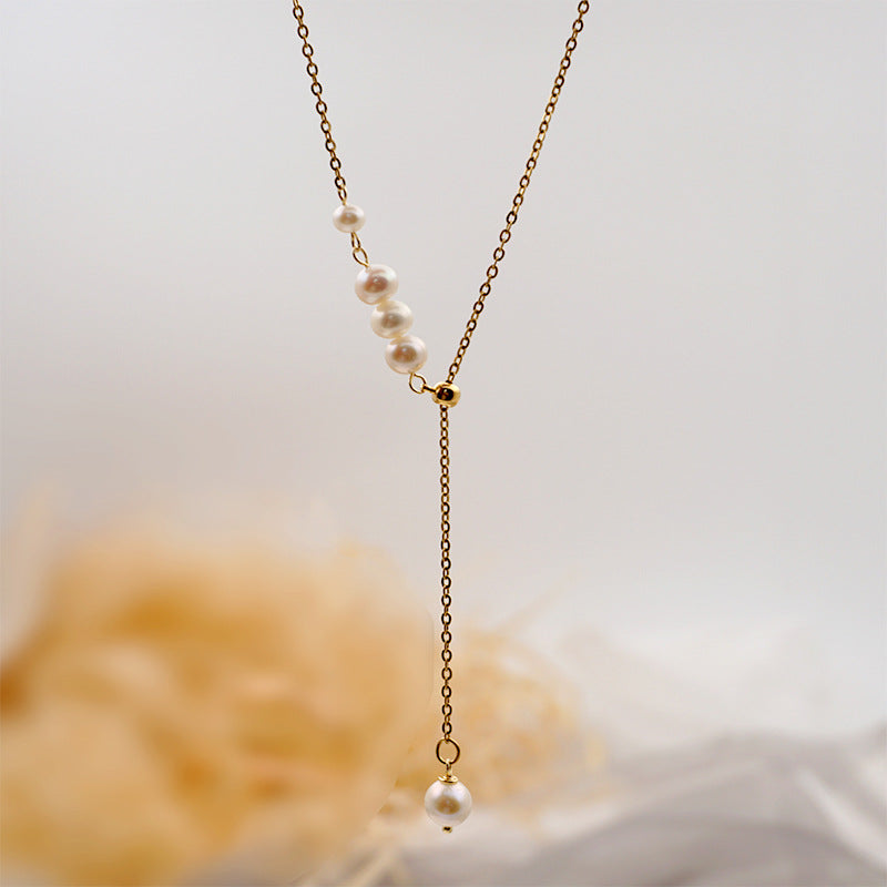 "Collar de Perlas de Agua - Collar de Perlas en Capas