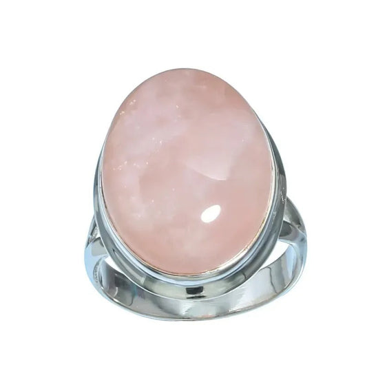 Rosalya – Anillo Vintage de Plata y Cuarzo Rosa