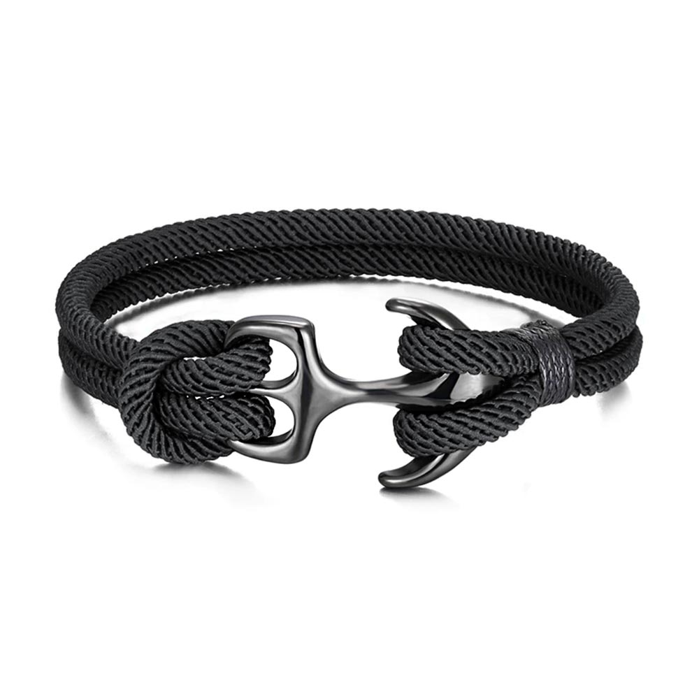 Pulsera Ancla Ajustable para Damas con Cordel Trenzado