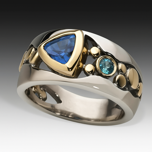 Janice – Anillo Bohemio Vintage en Circonita Azul
