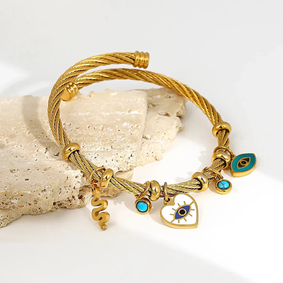 Cynthia – Pulsera Cuerda Ojo Protector Bohemio