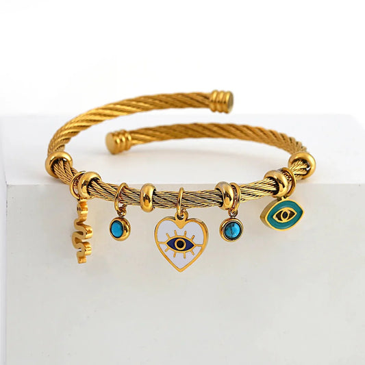 Cynthia – Pulsera Cuerda Ojo Protector Bohemio