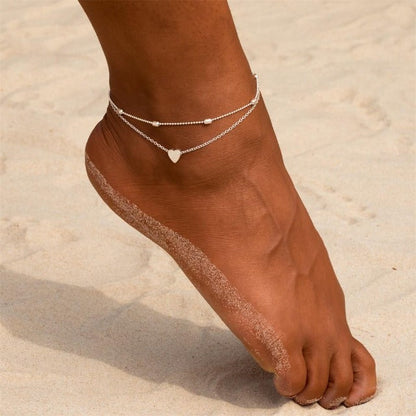 Selene – Pulsera de Tobillo Bicolor Oro & Plata