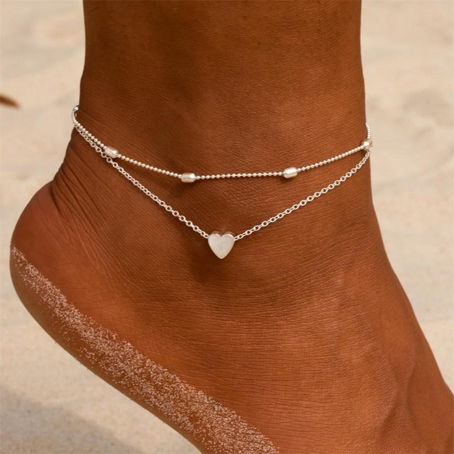 Selene – Pulsera de Tobillo Bicolor Oro & Plata