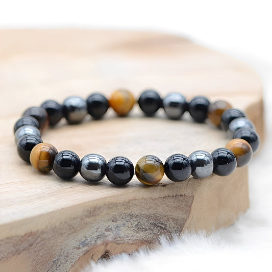 Kiarra – Pulsera Triple Protección en Piedras Naturales