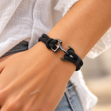 Pulsera Ancla Ajustable para Damas con Cordel Trenzado