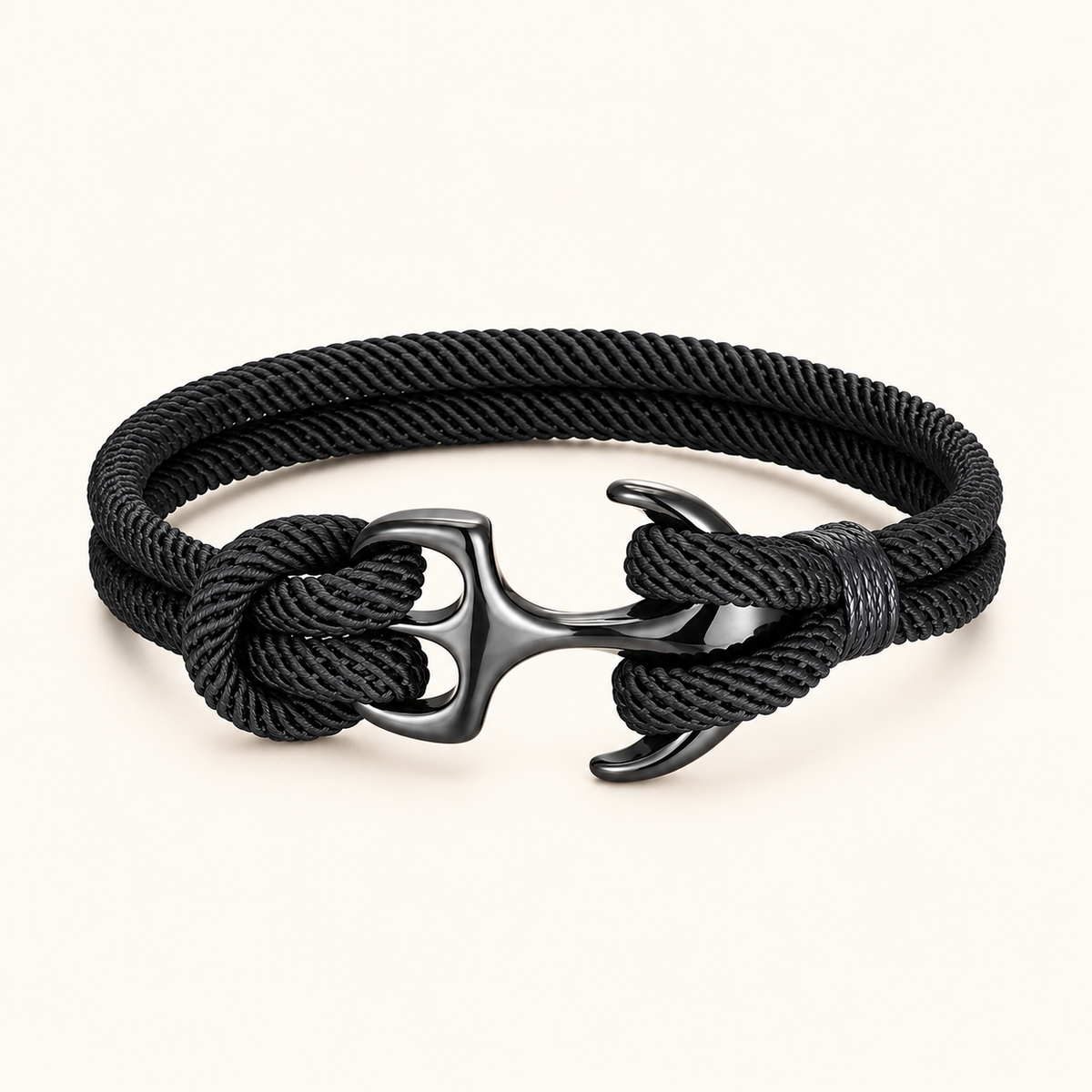 Pulsera Ancla Ajustable para Damas con Cordel Trenzado
