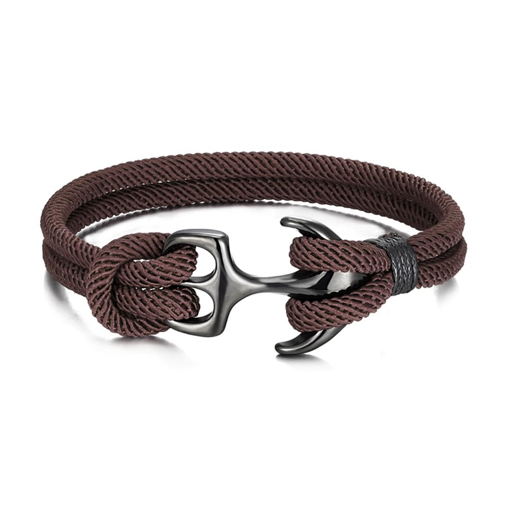 Pulsera Ancla Ajustable para Damas con Cordel Trenzado